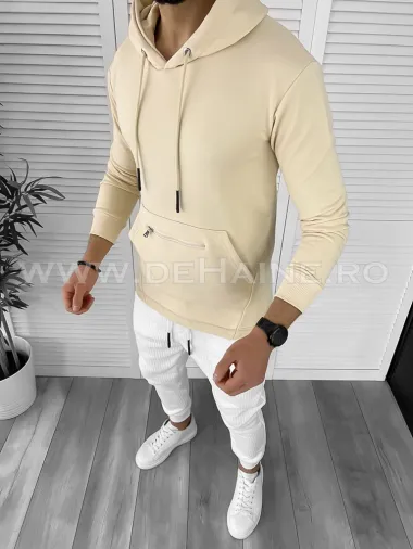 Hanorac barbati bej slim fit K150 13-5.1